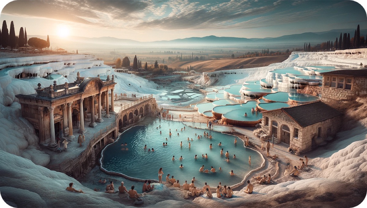 Sağlık turizmi ve Türkiye temalı illüstrasyon